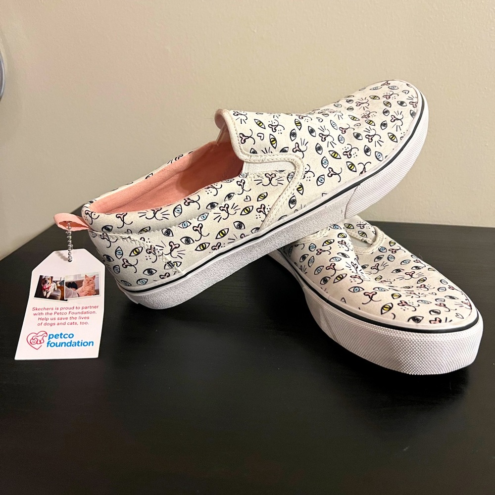 BOBS Cat Print Slip Ons